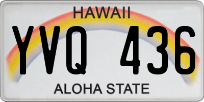 HI license plate YVQ436