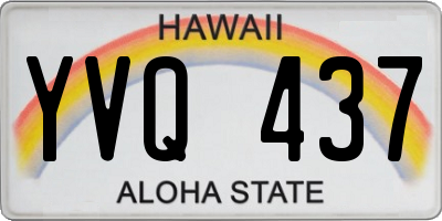 HI license plate YVQ437