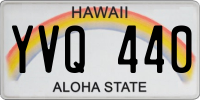 HI license plate YVQ440