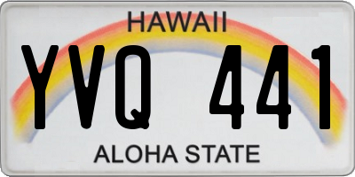 HI license plate YVQ441