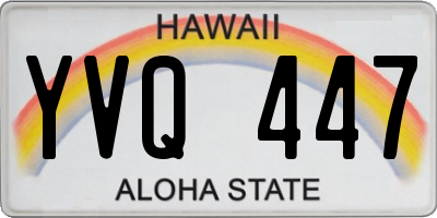 HI license plate YVQ447