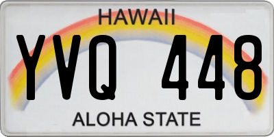 HI license plate YVQ448