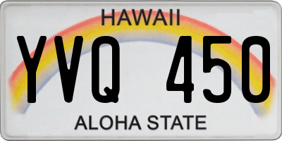 HI license plate YVQ450