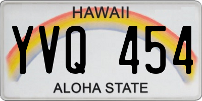 HI license plate YVQ454