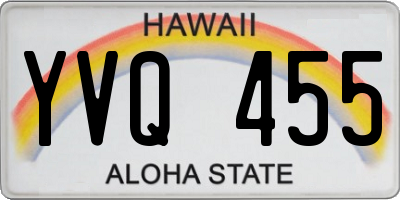 HI license plate YVQ455