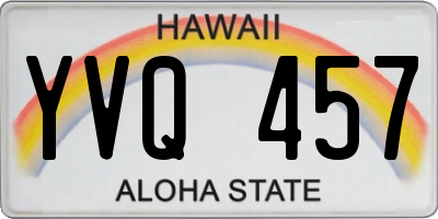 HI license plate YVQ457