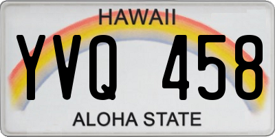 HI license plate YVQ458