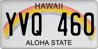 HI license plate YVQ460