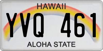 HI license plate YVQ461