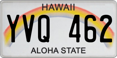 HI license plate YVQ462