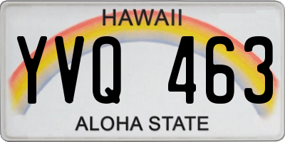 HI license plate YVQ463