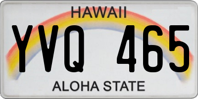 HI license plate YVQ465