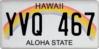 HI license plate YVQ467