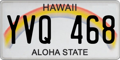 HI license plate YVQ468