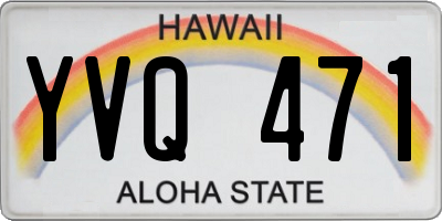 HI license plate YVQ471