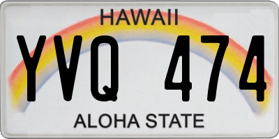 HI license plate YVQ474