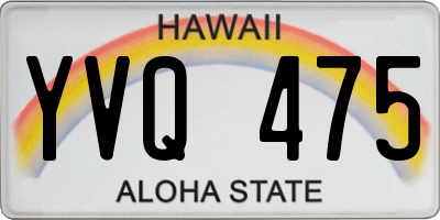 HI license plate YVQ475