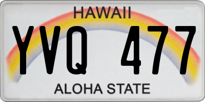 HI license plate YVQ477