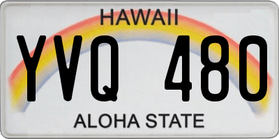 HI license plate YVQ480