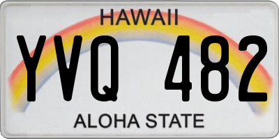 HI license plate YVQ482