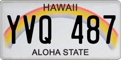 HI license plate YVQ487