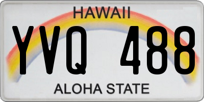 HI license plate YVQ488