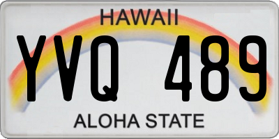 HI license plate YVQ489