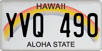 HI license plate YVQ490