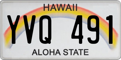 HI license plate YVQ491