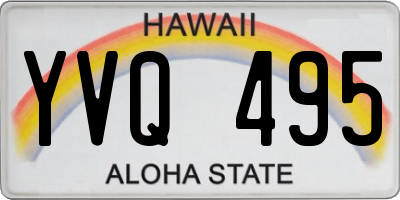 HI license plate YVQ495
