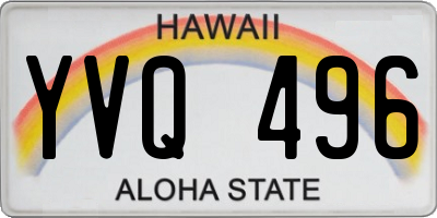 HI license plate YVQ496
