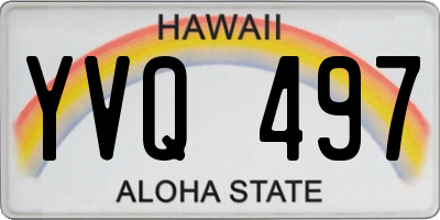 HI license plate YVQ497