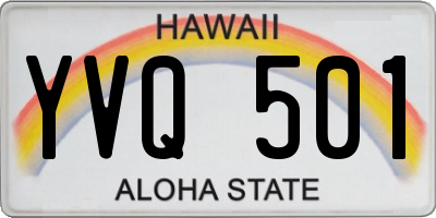 HI license plate YVQ501