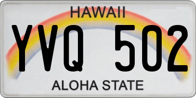 HI license plate YVQ502