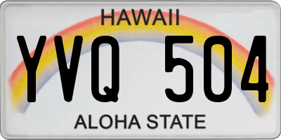 HI license plate YVQ504