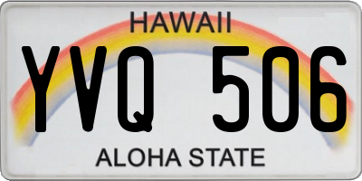 HI license plate YVQ506