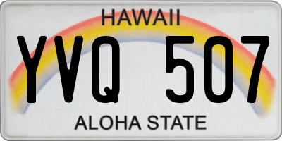 HI license plate YVQ507