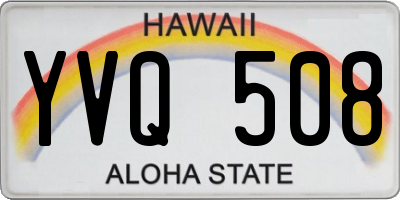 HI license plate YVQ508