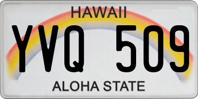 HI license plate YVQ509
