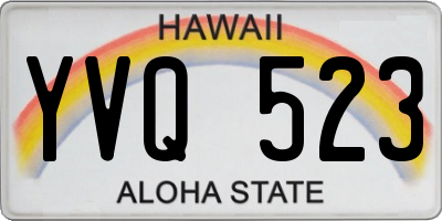 HI license plate YVQ523