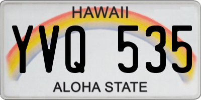 HI license plate YVQ535