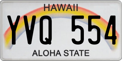 HI license plate YVQ554