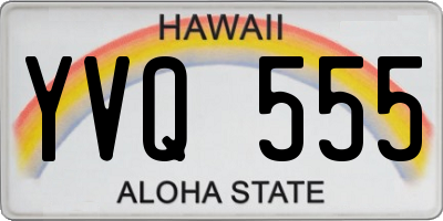 HI license plate YVQ555