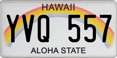 HI license plate YVQ557