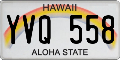 HI license plate YVQ558