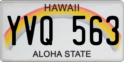 HI license plate YVQ563