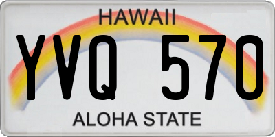 HI license plate YVQ570