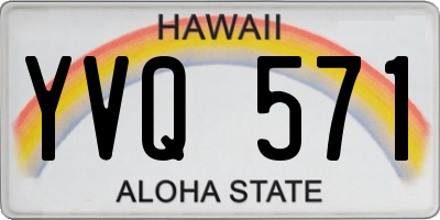 HI license plate YVQ571