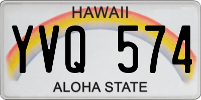 HI license plate YVQ574