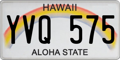 HI license plate YVQ575
